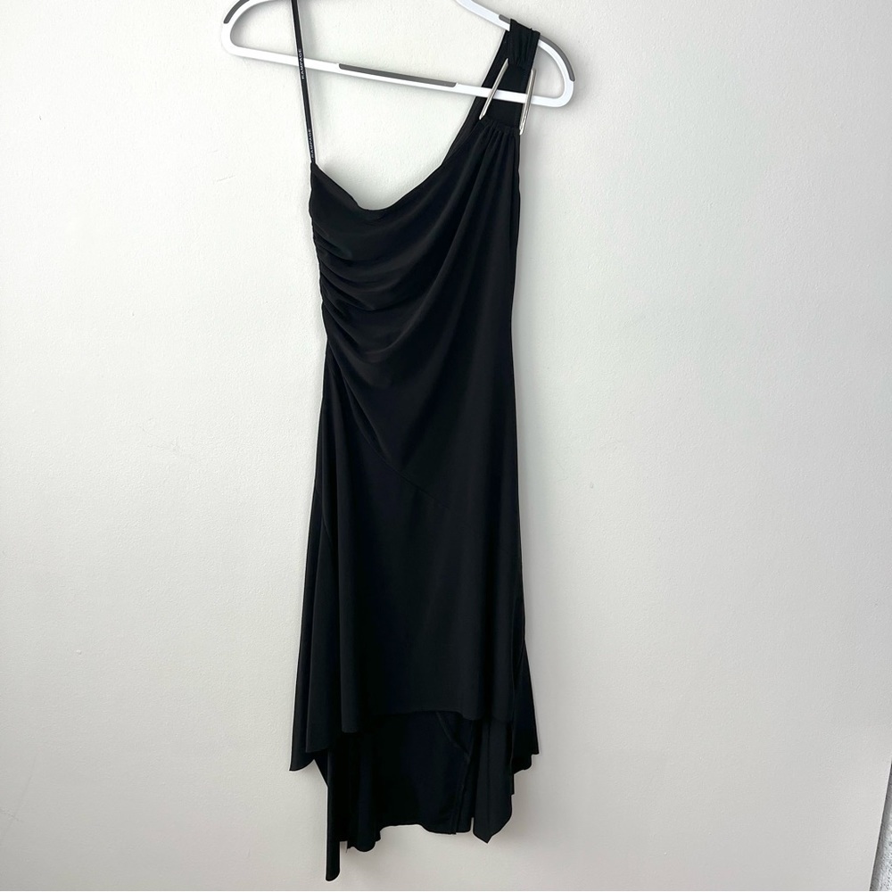 Vintage Rampage One Shoulder Black Midi Dress